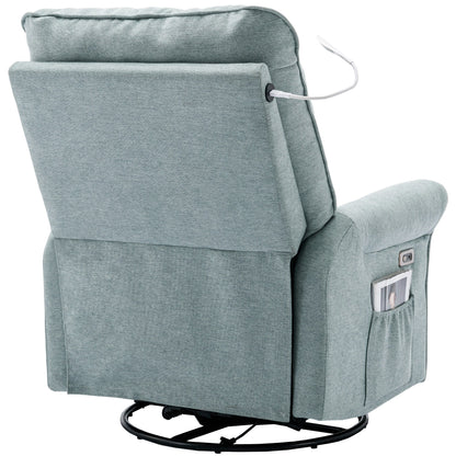 Poltrona reclinabile girevole a 270° con porte USB, lampada touch, tasca laterale portaoggetti e base basculante