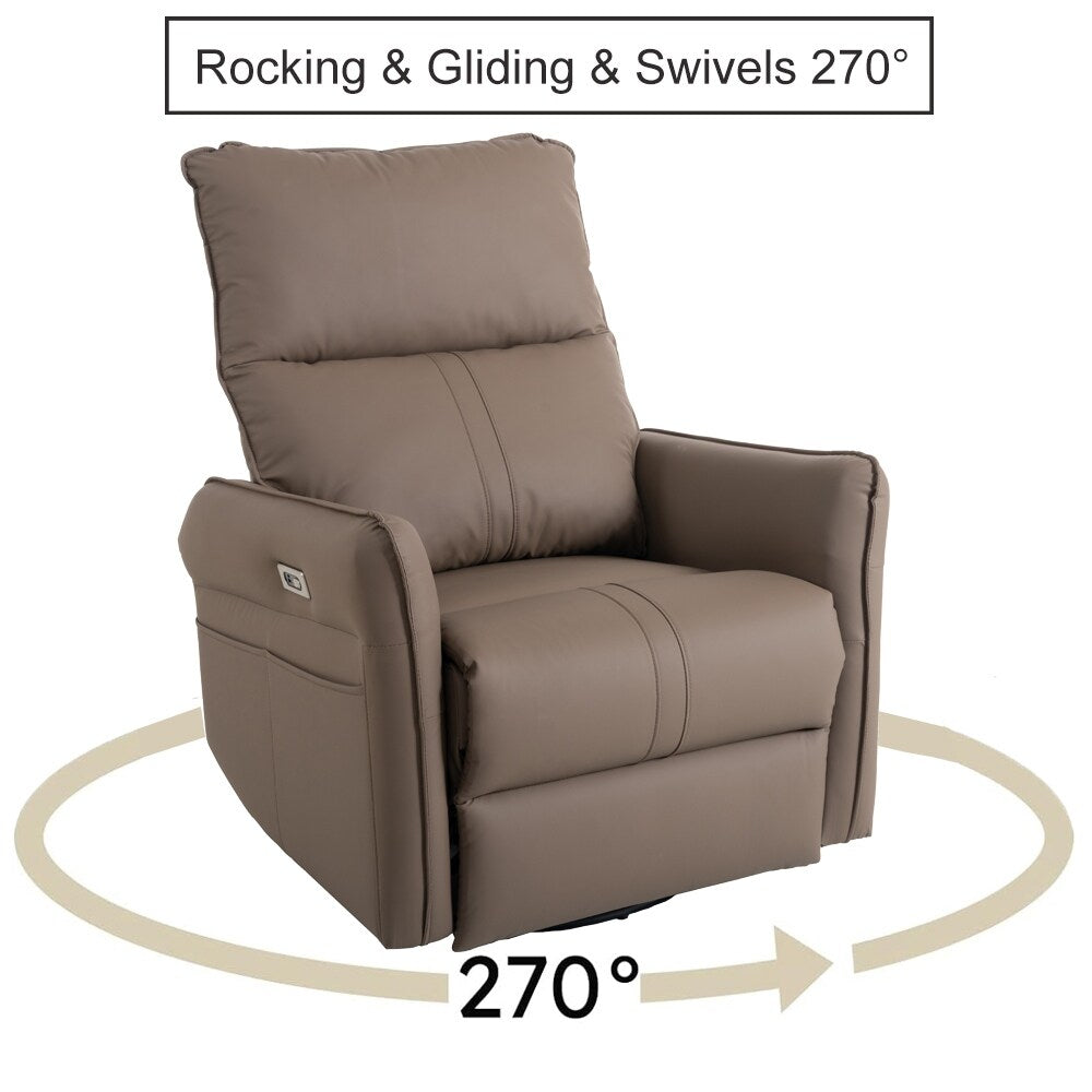 Poltrona reclinabile elettrica girevole a 270° con porte USB