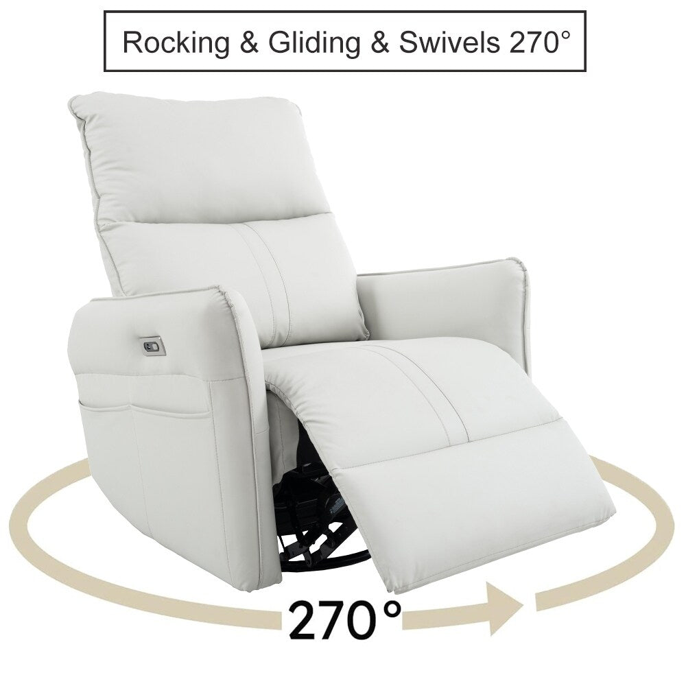 Poltrona reclinabile elettrica girevole a 270° con porte USB