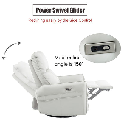 Poltrona reclinabile elettrica girevole a 270° con porte USB