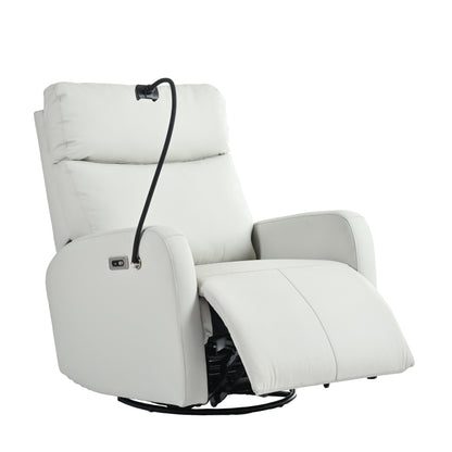 Poltrona reclinabile girevole a 270° con porte USB, reclinazione elettrica e comfort imbottito per il massimo relax