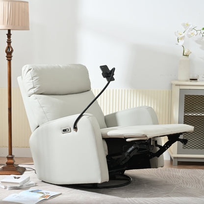 Poltrona reclinabile girevole a 270° con porte USB, reclinazione elettrica e comfort imbottito per il massimo relax