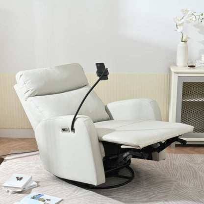 Poltrona reclinabile girevole a 270° con porte USB, reclinazione elettrica e comfort imbottito per il massimo relax