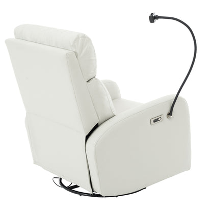 Poltrona reclinabile girevole a 270° con porte USB, reclinazione elettrica e comfort imbottito per il massimo relax