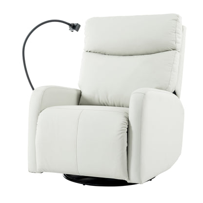 Poltrona reclinabile girevole a 270° con porte USB, reclinazione elettrica e comfort imbottito per il massimo relax