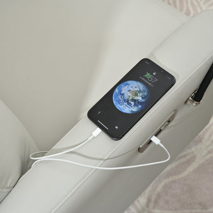 Poltrona reclinabile girevole a 270° con porte USB, reclinazione elettrica e comfort imbottito per il massimo relax