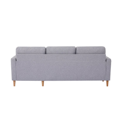 Divano letto regolabile in tessuto da 28,35'' a 3 posti, con chaise longue, letto estraibile e tasche sui braccioli per piccoli spazi