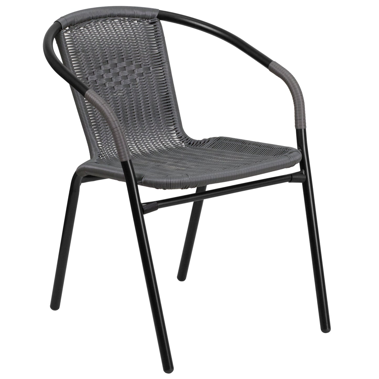 Set da pranzo da giardino in metallo/rattan da 3 pezzi con tavolo quadrato da 28 pollici - 28L x 28P x 28A