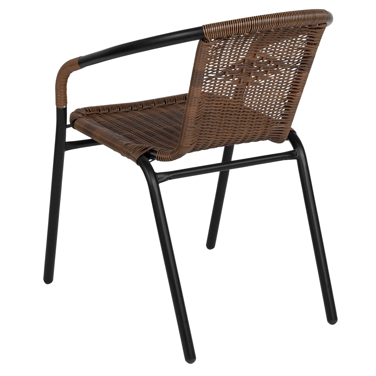 Set da pranzo da giardino in metallo/rattan da 3 pezzi con tavolo quadrato da 28 pollici - 28L x 28P x 28A