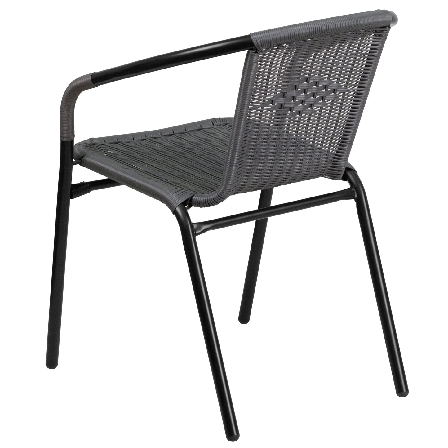 Set da pranzo da giardino in metallo/rattan da 3 pezzi con tavolo quadrato da 28 pollici - 28L x 28P x 28A