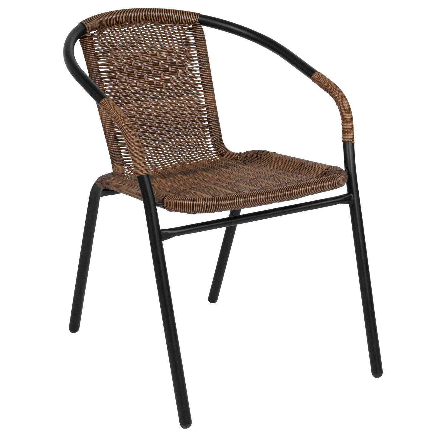 Set da pranzo da giardino in metallo/rattan da 3 pezzi con tavolo quadrato da 28 pollici - 28L x 28P x 28A