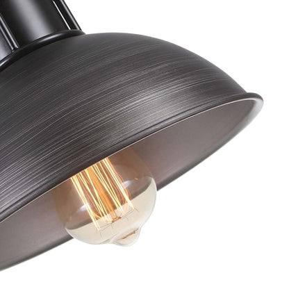 Lampada a sospensione a cupola industriale a 3 luci, in metallo, lineare, per isola da cucina, finitura in bronzo oliato