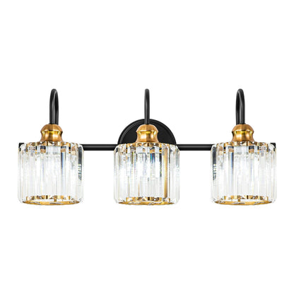 Lampada da parete lineare da bagno dimmerabile moderna Glam Crystal a 3/4 luci