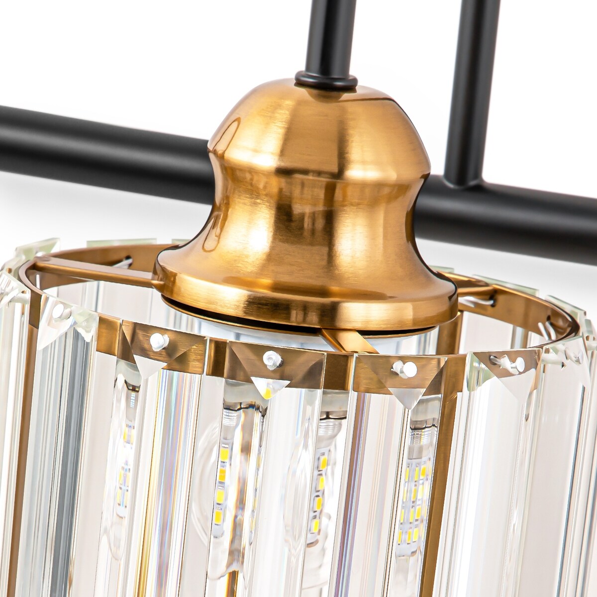 Lampada da parete lineare da bagno dimmerabile moderna Glam Crystal a 3/4 luci