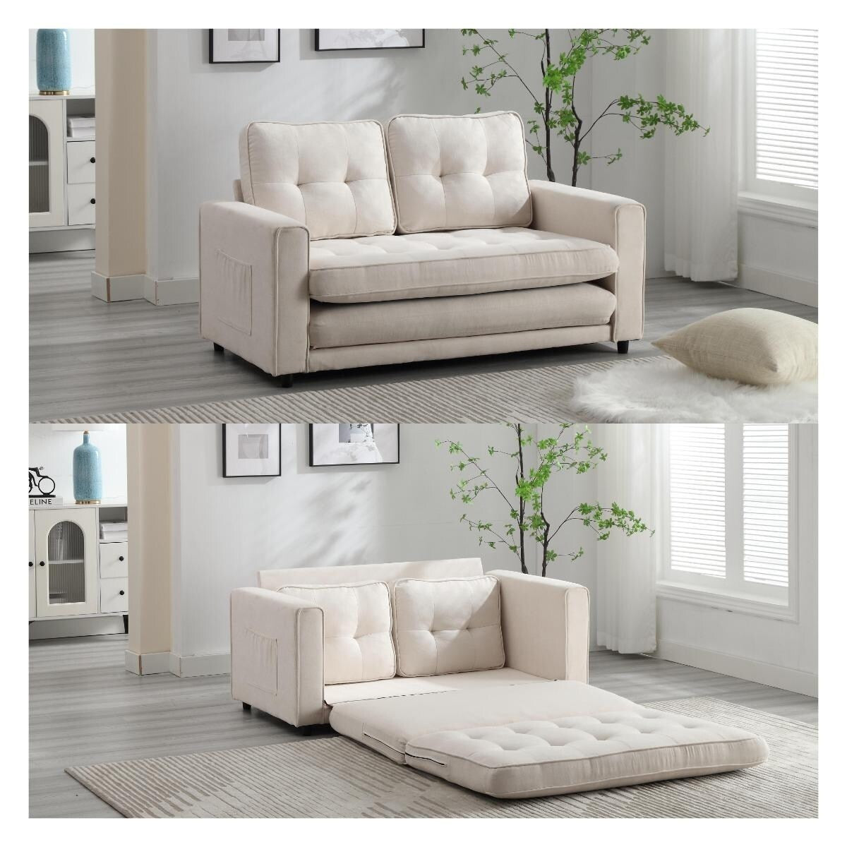 Divano letto futon trasformabile a 3 pieghe