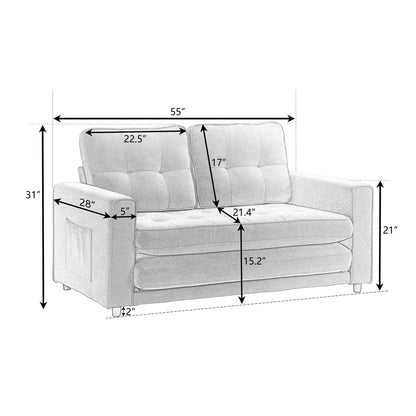 Divano letto futon trasformabile a 3 pieghe