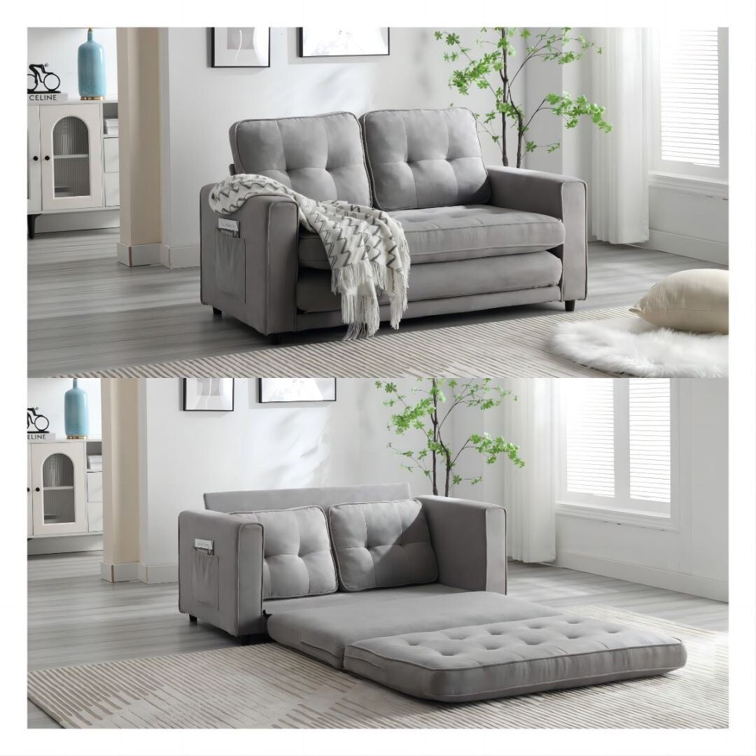 Divano letto futon trasformabile a 3 ante, divano letto estraibile