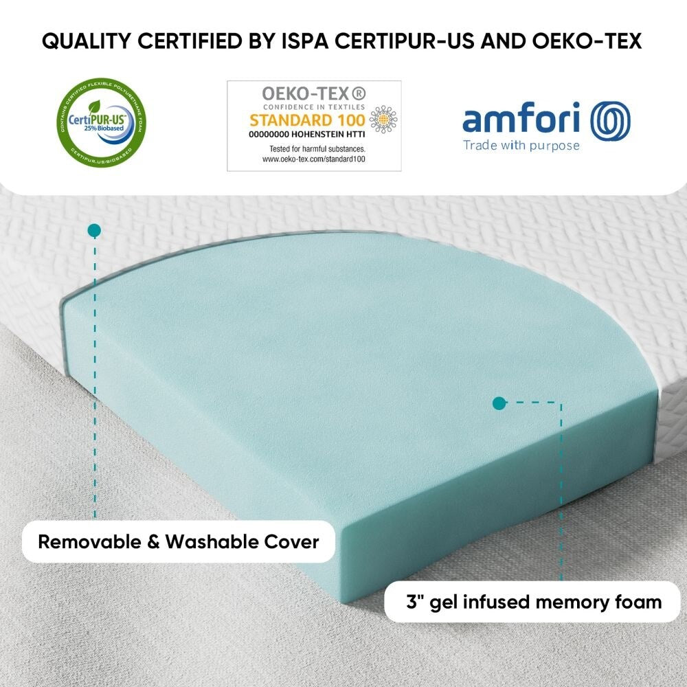 Materasso in memory foam bianco da 3 pollici