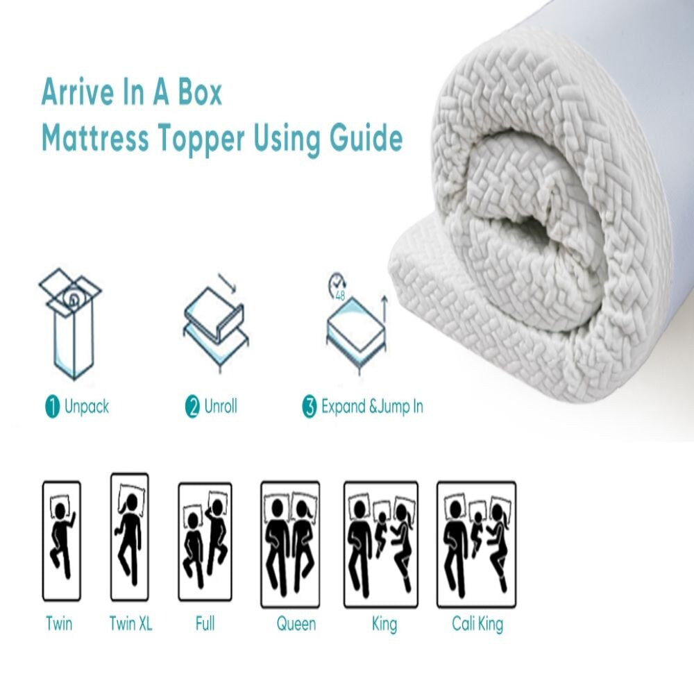 Materasso in memory foam bianco da 3 pollici