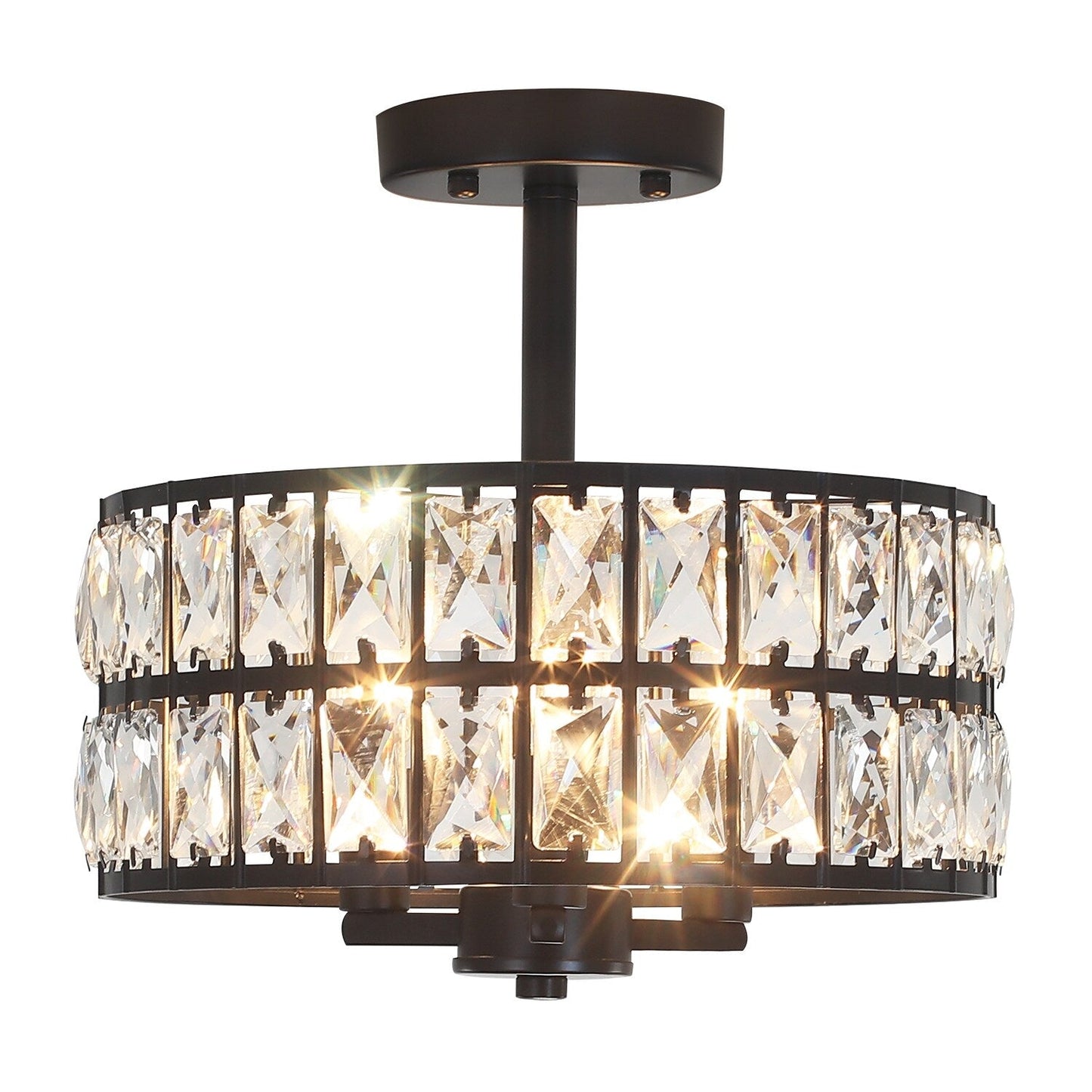 Lampadari semi-incassati in cristallo a 3 luci per soggiorno e corridoio