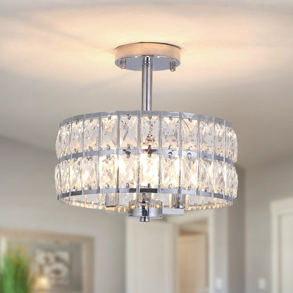Lampadari semi-incassati in cristallo a 3 luci per soggiorno e corridoio