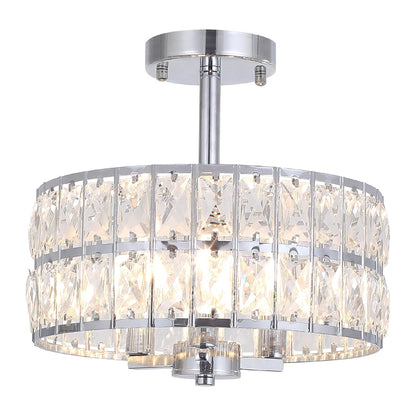 Lampadari semi-incassati in cristallo a 3 luci per soggiorno e corridoio