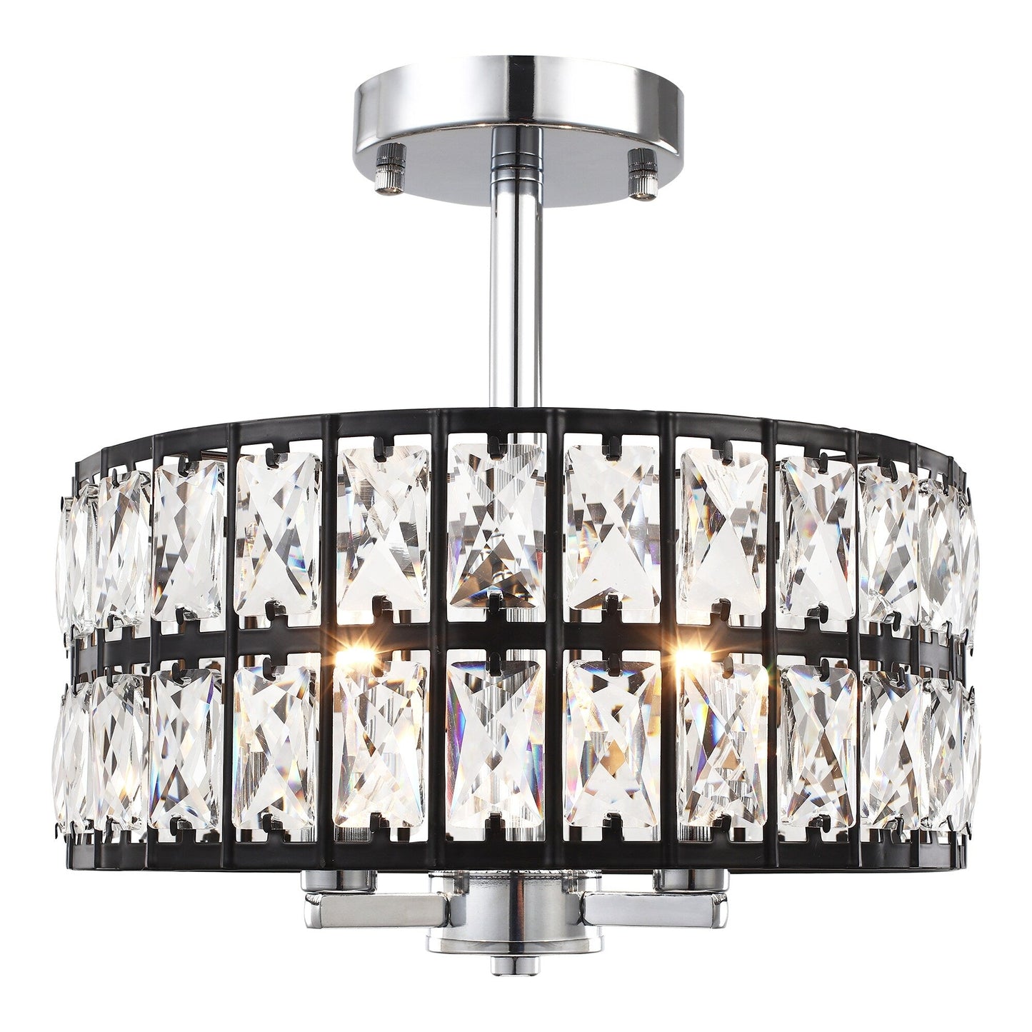 Lampadari semi-incassati in cristallo a 3 luci per soggiorno e corridoio