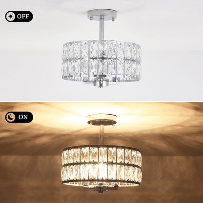Lampadari semi-incassati in cristallo a 3 luci per soggiorno e corridoio