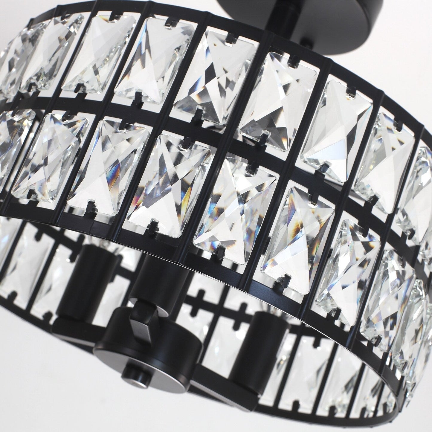 Lampadari semi-incassati in cristallo a 3 luci per soggiorno e corridoio