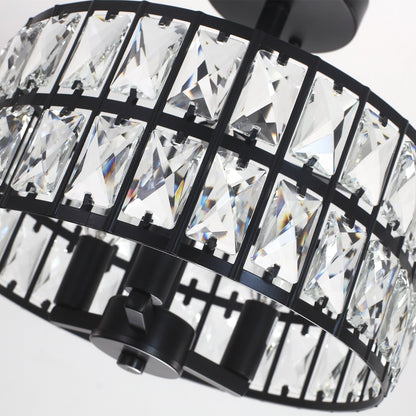 Lampadari semi-incassati in cristallo a 3 luci per soggiorno e corridoio