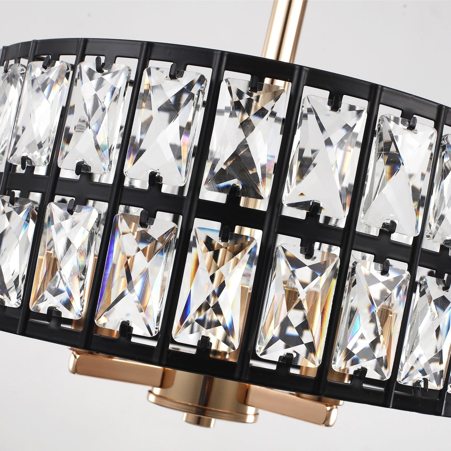 Lampadari semi-incassati in cristallo a 3 luci per soggiorno e corridoio