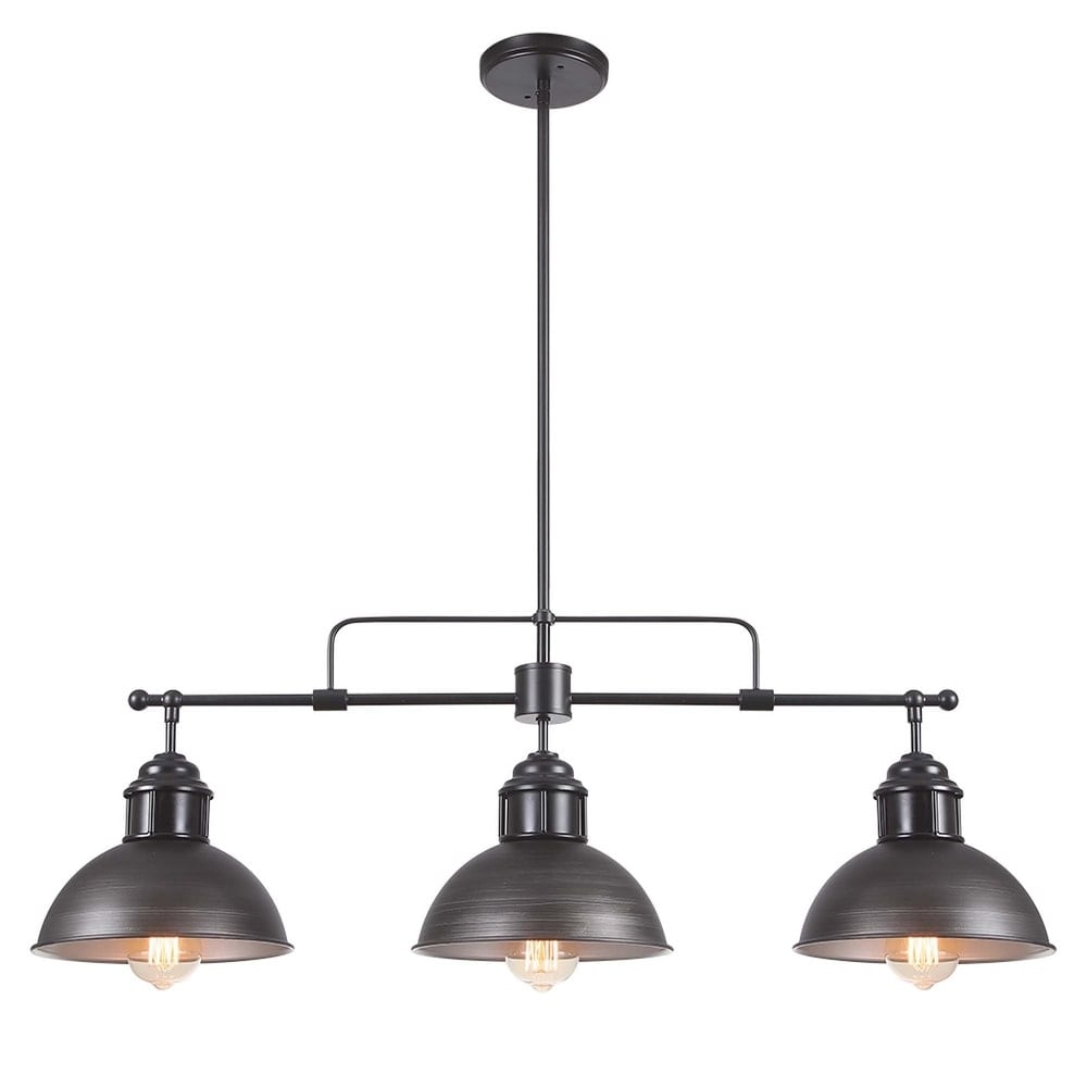 Lampada a sospensione lineare a cupola in metallo retrò da fattoria a 3 luci/luci per isola cucina