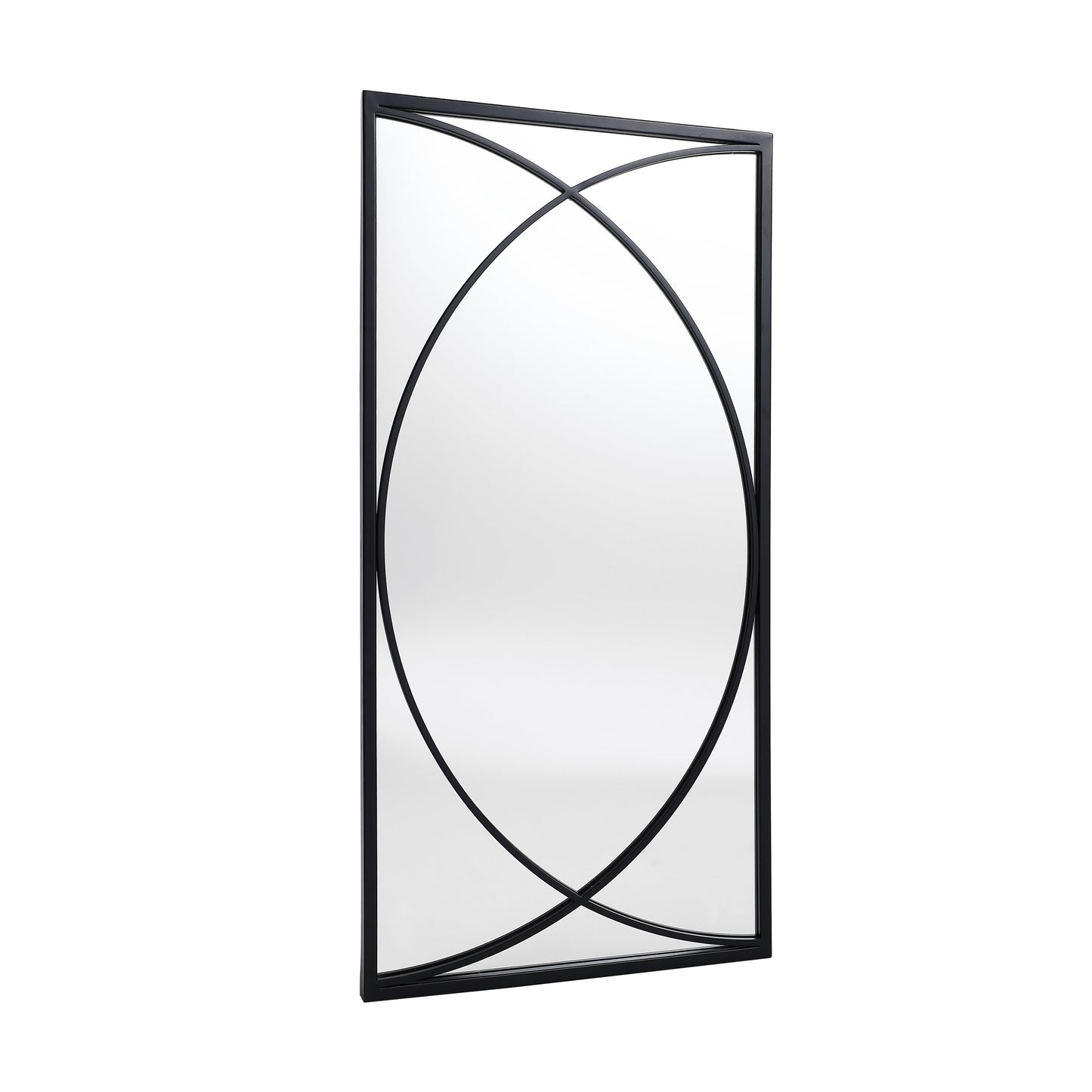 Set di 3 specchi da parete rettangolari in metallo nero - 31,9 A x 15,75 L x 0,75 P