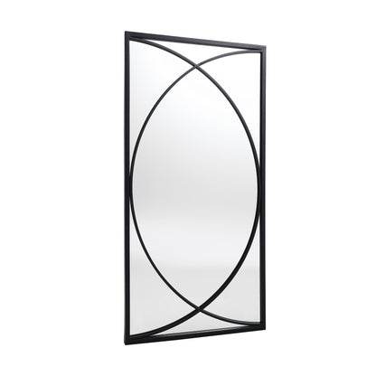 Set di 3 specchi da parete rettangolari in metallo nero - 31,9 A x 15,75 L x 0,75 P