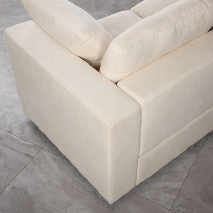 Set di divani componibili modulari in ciniglia da 3 pezzi con poltrone senza braccioli e angolari