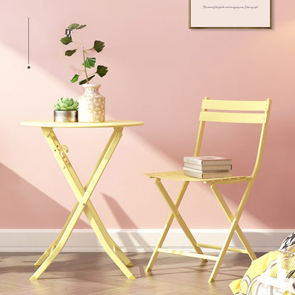 Set da bistrot da patio minimalista da 3 pezzi con tavolo rotondo pieghevole e sedie - 3-Piece-Patio-Bistro-Set