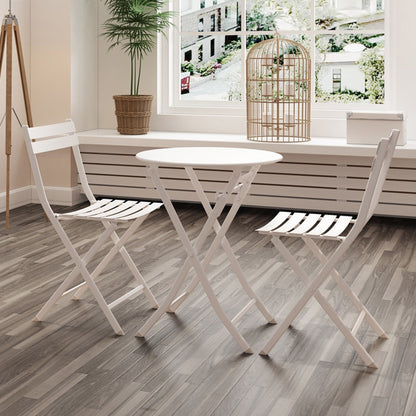 Set da bistrot da patio minimalista da 3 pezzi con tavolo rotondo pieghevole e sedie - 3-Piece-Patio-Bistro-Set