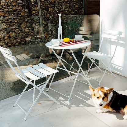 Set da bistrot per patio in acciaio di alta qualità da 3 pezzi Clihome Outdoor