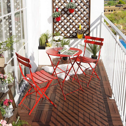 Set da bistrot per patio in acciaio di alta qualità da 3 pezzi Clihome Outdoor
