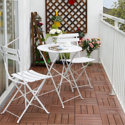 Set da bistrot per patio in acciaio di alta qualità da 3 pezzi Clihome Outdoor