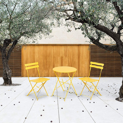 Set da bistrot per patio in acciaio di alta qualità da 3 pezzi Clihome Outdoor