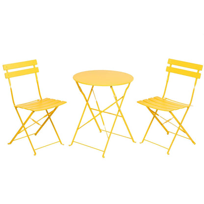 Set da bistrot per patio in acciaio di alta qualità da 3 pezzi Clihome Outdoor