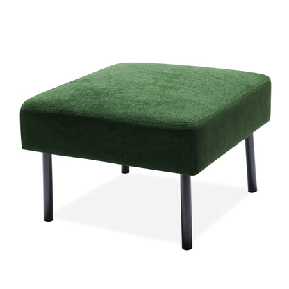 Divano a 3 posti a L in tessuto di poliestere con pouf, divano moderno imbottito, comodi divani piccoli per piccoli spazi