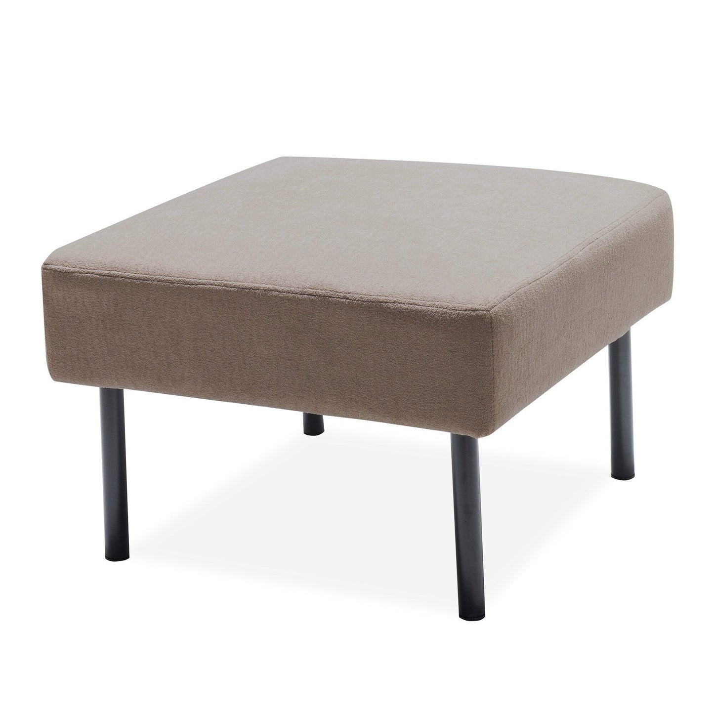Divano a 3 posti a L in tessuto di poliestere con pouf, divano moderno imbottito, comodi divani piccoli per piccoli spazi
