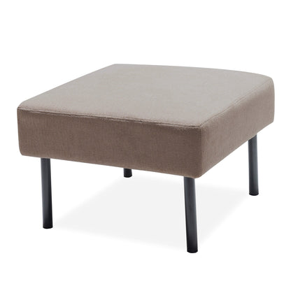 Divano a 3 posti a L in tessuto di poliestere con pouf, divano moderno imbottito, comodi divani piccoli per piccoli spazi