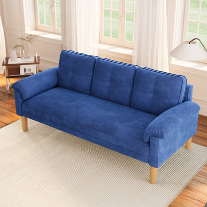 Divano moderno imbottito a 3 posti, divano trasformabile, divano letto con robuste gambe in legno per soggiorno