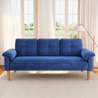 Divano moderno imbottito a 3 posti, divano trasformabile, divano letto con robuste gambe in legno per soggiorno