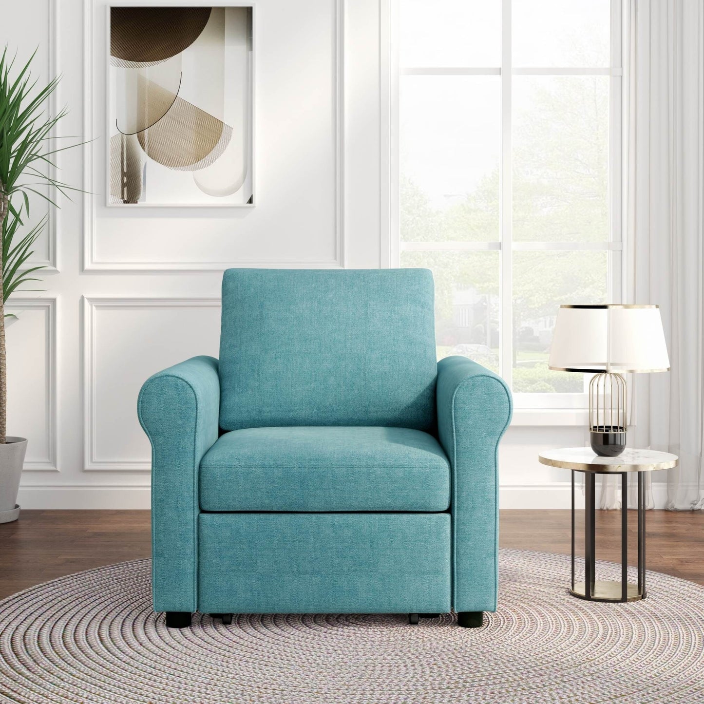 Divano letto regolabile 3 in 1, poltrona letto estraibile, letto pieghevole convertibile per soggiorno