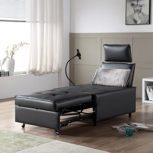 Poltrona letto trasformabile 3 in 1, divano reclinabile regolabile con altoparlanti Bluetooth, porte USB e cuscino morbido
