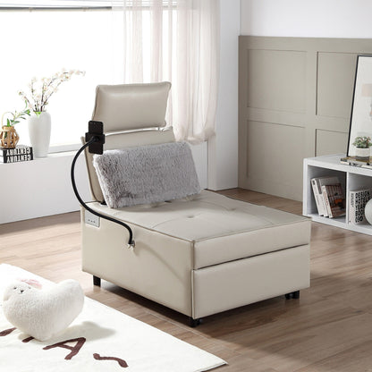 Poltrona letto trasformabile 3 in 1, divano reclinabile regolabile con altoparlanti Bluetooth, porte USB e cuscino morbido